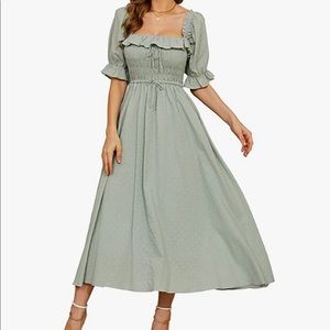 NWT R. Yiposha Mint Blue Off the Shoulder MIDI Dress size XL